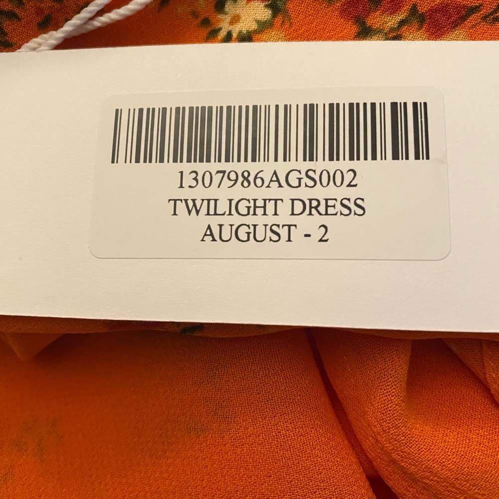 REFORMATION Twilight Midi Dress NWT in August Orange Floral Print Feminine 2 - Picture 7 of 8